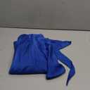 miduo Womens Satin V Neck Ruffle Short Sleeve Tie Front High Waist Midi A-Line Maxi Dresses Medium