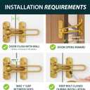 Mega Handles Safety Door Lock 2026 Version, Heavy-Duty Zinc Alloy 4.2" Door Lock, Swing Bar Door Guard, Safety Childproof Reinforcement Door Stopper for Kids (Satin Brass)