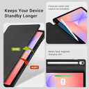 CoBak Case for Samsung Galaxy Tab S10 Lite / S10 FE / S9 FE 10.9 Inch, Protective Smart Auto Wake/Sleep Cover with Anti-Slip Multi-Angle Stand and S Pen Holder, Black