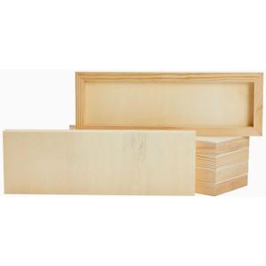 Bright Creations 6 Pack Unfinished Wood Canvas Boards (4x12 in) - Wooden Panels for Crafts, Painting, Decoupage, and Wall Decor - Wooden Canvas