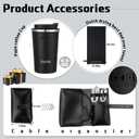 2 x Skylety 4 Pcs Dad Gift Best Dad Gift Set for Men from Daughter Son Wife 12 oz Tumbler Towel Leather Electronic Cable Organizer Bag with Presents Box for Him Papa Father Birthday
