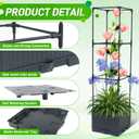 Raised Garden Bed Tomato Planter Box with Trellis, 44" Self-Watering Tomato Cage with Square Trellis for Climbing Plants, Flowers, Vegetables, Vine in Patio Garden Indoor Outdoor (3 tiers-44"-1 PACK)