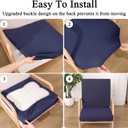 HEBE Stretch Patio Cushion Covers Set 12pcs,Waterproof Outdoor Couch Covers Replacement,Washable Reusable Seat Cushion Slipcovers for Patio Furniture Protector,Chair Cushion Cover