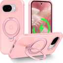 Magnetic for Google Pixel 10a Case with 360 Stand, Pink | Rigorous Drop Protection, Invisible Kickstand, Skin-Feel Matte Translucent Slim Cover