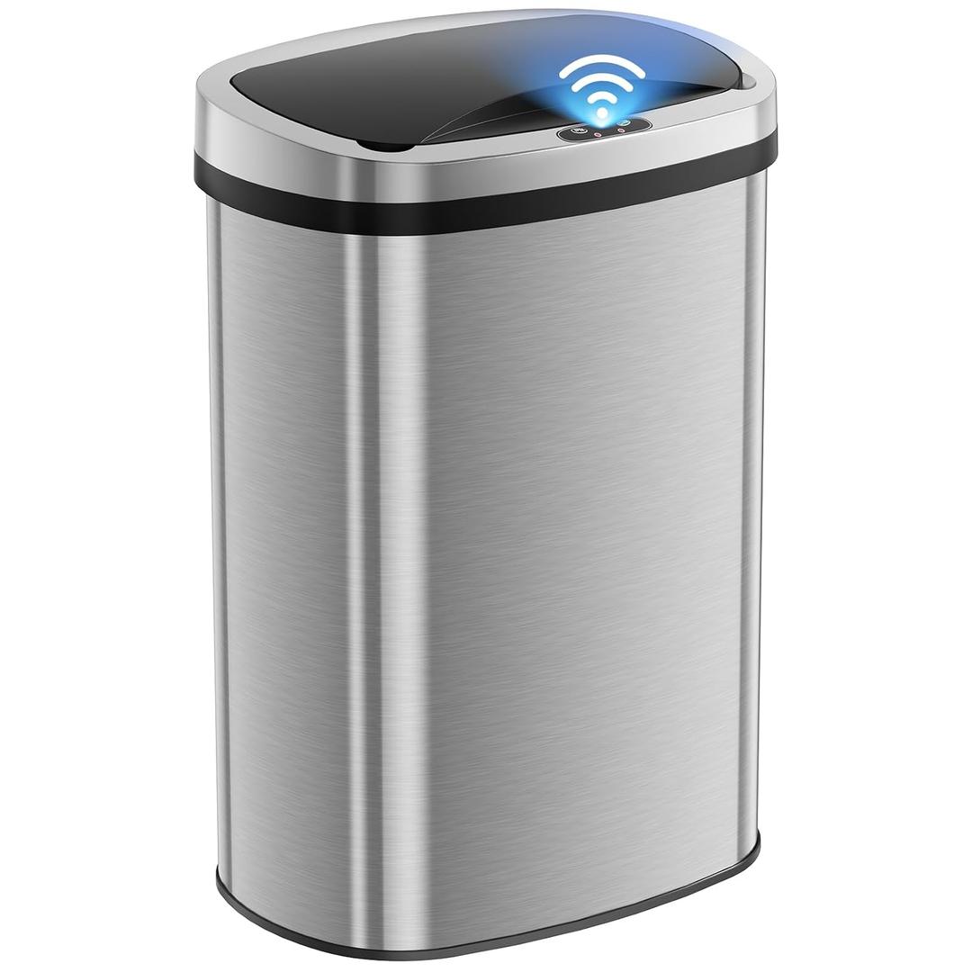 DUMOS Automatic Trash Can, 13 Gallon Touchless Sensor Garbage Can