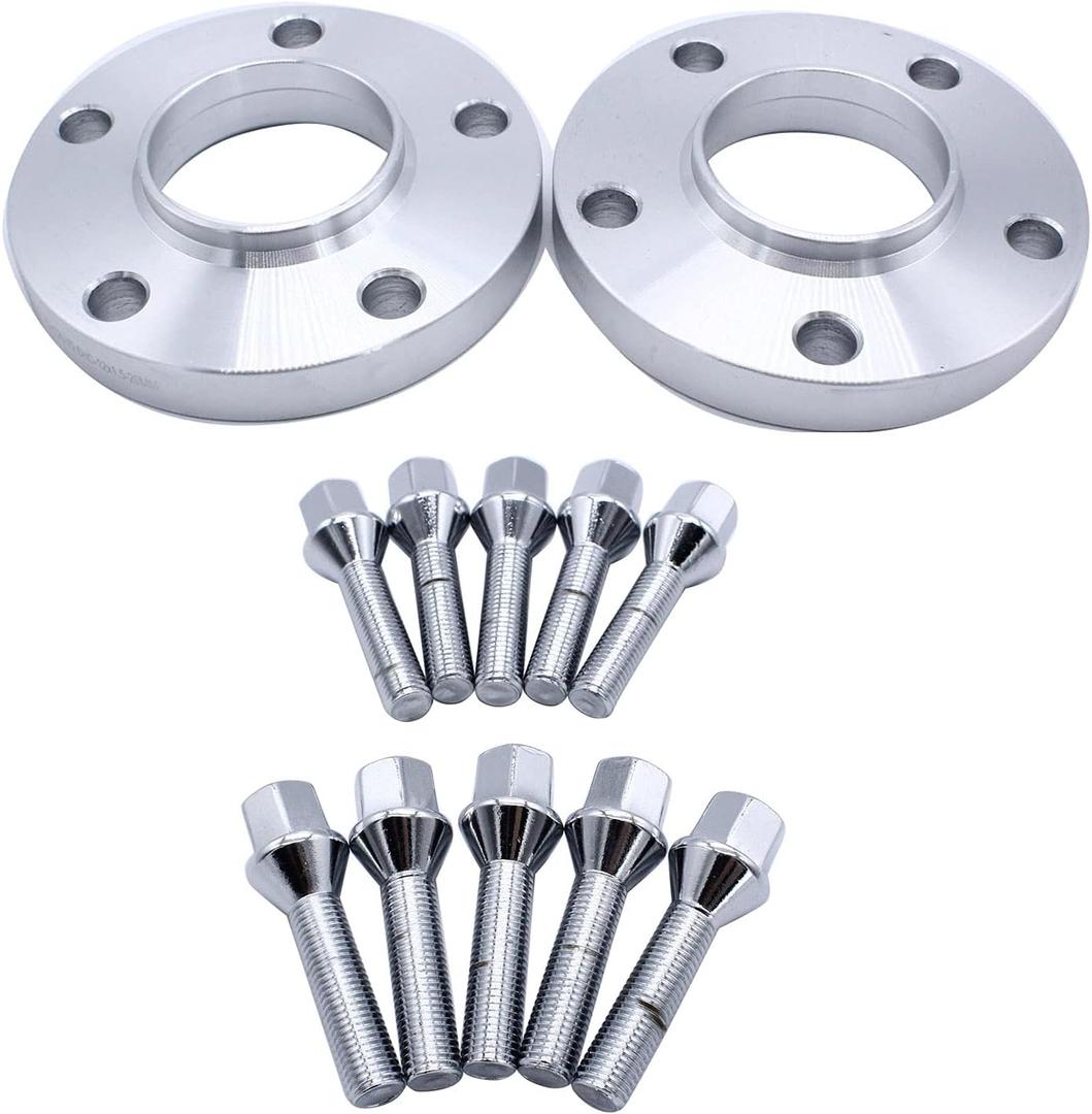 2pcs 20mm Spacers 5x120mm Hubcentric Forged Wheels Spacer Kit mit 10x Lug Bolts M12x1.5 Hub Bore 72.6mm for E36 E46 E90 E92 E60 318i 323i 325i 328i 330i 335i 525i 545i