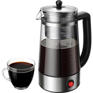 KIDISLE Percolator Coffee Pot Electric Coffee Maker, 10Cup Coffee Percolator with Auto Keep Warm, Stainless Steel Basket, Borosilicate Glass, CoolTouch Handle