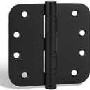 goldenwarm 3 Pack 4'' Black Ball Bearing Door Hinges – Heavy Duty Stainless Steel Hinges for Interior & Exterior Doors, 5/8'' Radius Corners