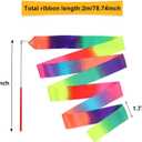 Dervea 20 Pack Ribbon Dancing Wands Party Favors for Kids, Rainbow Birthday Decorations, Princess Party Supplies, Girls Party Games, Gymnastics Goody Bag Stuffers (Rainbow)