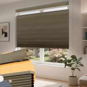 No Drill No Tools Cellular Shades Top Down Bottom Up Honeycomb Blinds Blackout Cordless Cellular Shades Easy to Install Blinds for Windows,Custom Size,Blackout Beige