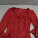 Avidlove Women's Sexy Sweetheart Neckline Bodysuit Tops Long Sleeve Double Lined Thong Body Suits Ruched Outfits (Red), Small