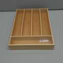 Silverware Organizer Kitchen Drawer Organizer Utensil Organizer Bamboo Silverware Holder Cutlery Organizer in Drawer Flatware Organizer Tray(5 slots, Natural