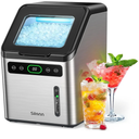 Silonn Nugget Ice Makers Countertop,Timer Pebble Ice Maker with Soft Chewable Ice, 44lbs per Day Ice Machine with Self-Cleaning,One-Click Operation, Stainless Steel