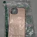 Nvollnoe Compatible with iPhone 15 Case with Card Holder Heavy Duty Protective Dual Layer Shockproof Hidden Card Slot Slim Wallet Phone Cover for Women&Men 6.1 inch(Rose Gold)