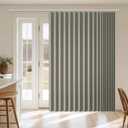 AJAZZ Blackout Accordion Door Curtain 98"x84" Grey - Magnetic Folding Room Divider, No-Drill Sliding Patio Closet