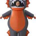 Spooktacular Creations Kids Inflatable Costumes, Anglerfish 60" Fullbody Light-up Halloween Inflatable Costume, Brown Anglerfish Blow-up Costumes for Halloween Cosplay Party, Themed Party