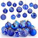 Liliful 24 Pcs Clear Glass Christmas Ball Ornaments 2.36 Inch Glass Christmas Tree Decorations Xmas Tree Hanging Balls Ornaments Decoration for Trees Xmas Holiday Party Decor Gift