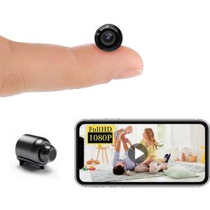 Smallest Wireless WiFi IP Camera,HD1080P Concealed Mini Camera with Video Recording Live Feed,Baby Monitor,Nanny Cam,with Night Vision,Motion Detection,Cloud Storage for Security with iOS Android APP