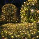 Christmas Net Lights Outdoor 120 LED 6ftx5ft Christmas Decorations Light ,8 Modes Connectable Waterproof Net Mesh Lights for Xmas Trees, Bushes, Wedding, Garden, Outdoor, Indoor Decor (Warm White)