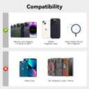 KRTALS Magnetic Wallet Cell Phone Card Holder for Phone Case with Mag-Safe, Stronger Magnetic RFID Leather Phone Wallet Stick on Series of iPhone 17/16/15/14/13/12 and Pro/Promax, Rainbow Color
