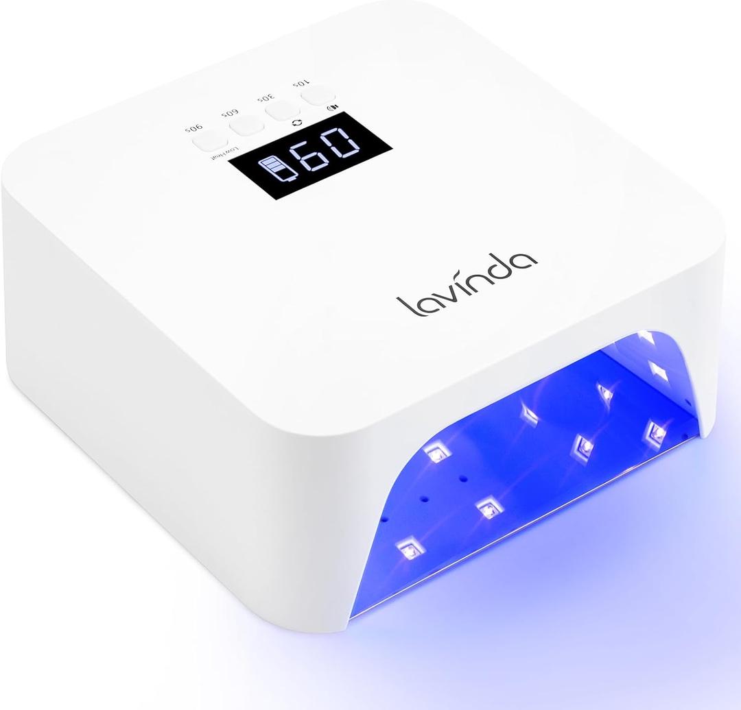 Lavinda UV Light for Gel Nails, Professional UV LED Nail Lamp 2X Faster Curing Nail Dryer Nail Light Compatible with All Gel Types for Home Salon (NovaGlow White)