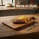 Charcuterie Board & Serving Tray with Handle, Large Acacia Wooden Cutting Board and Cheese Board Set for Serving, Appetizers, Entertaining & Housewarming Gift