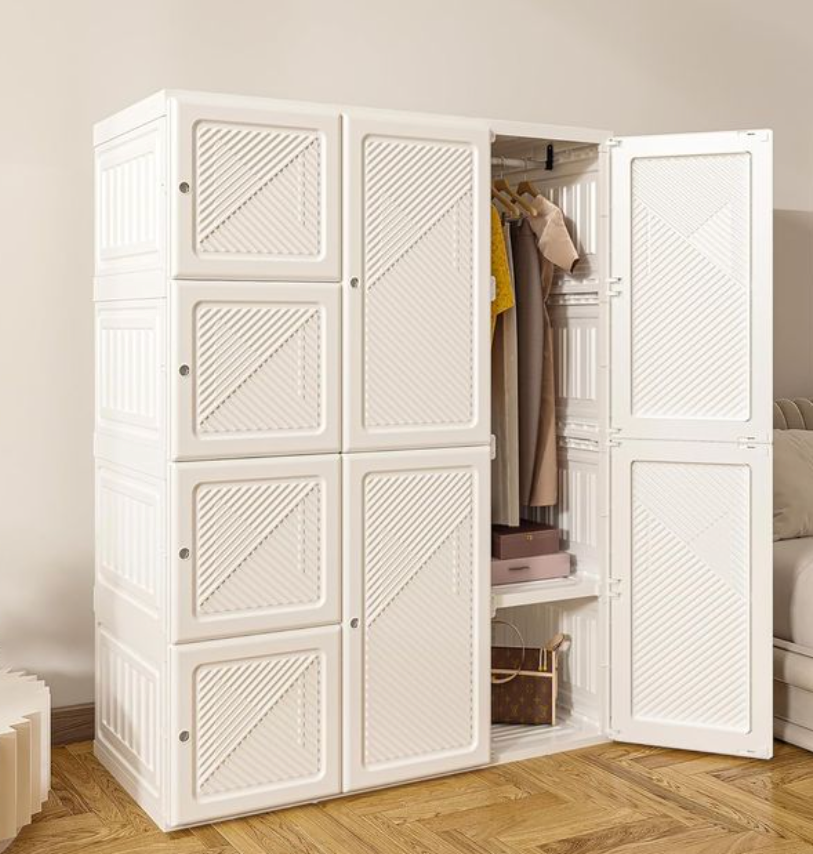 ANTBOX Portable Wardrobe Closet Storage Organizer for Clothes,Transparent Door Panels,Suitable for Living Room, Bedroom,Plastic Wardrobe with Magnetic Door and Easy Assembly 12 Cubes