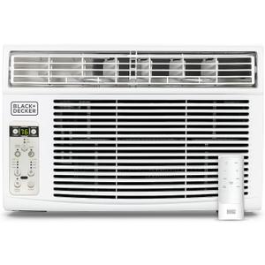 BLACK+DECKER Window Air Conditioner 8000 BTU, AC Window Unit Cools Up to 350 Square Feet, Window AC Unit with Remote Control, 3 Cooling Speeds and Fan Only Function, BD08WT6, White