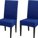 2 Pack Dining Chair Covers, Stretch Spandex Removable Washable Protector Chair Slipcovers for Dining Room Kitchen Hotel (Royal Blue)