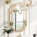 Kelly Miller Gold Bathroom Mirror for Wall, 20"x30" Gold Wall Mirror Vanity Mirror Decorative Mirror Wall Decor Beveled Mirror for Master Bath Half Bath Living Room Bedroom Fireplace Mantle Entryway