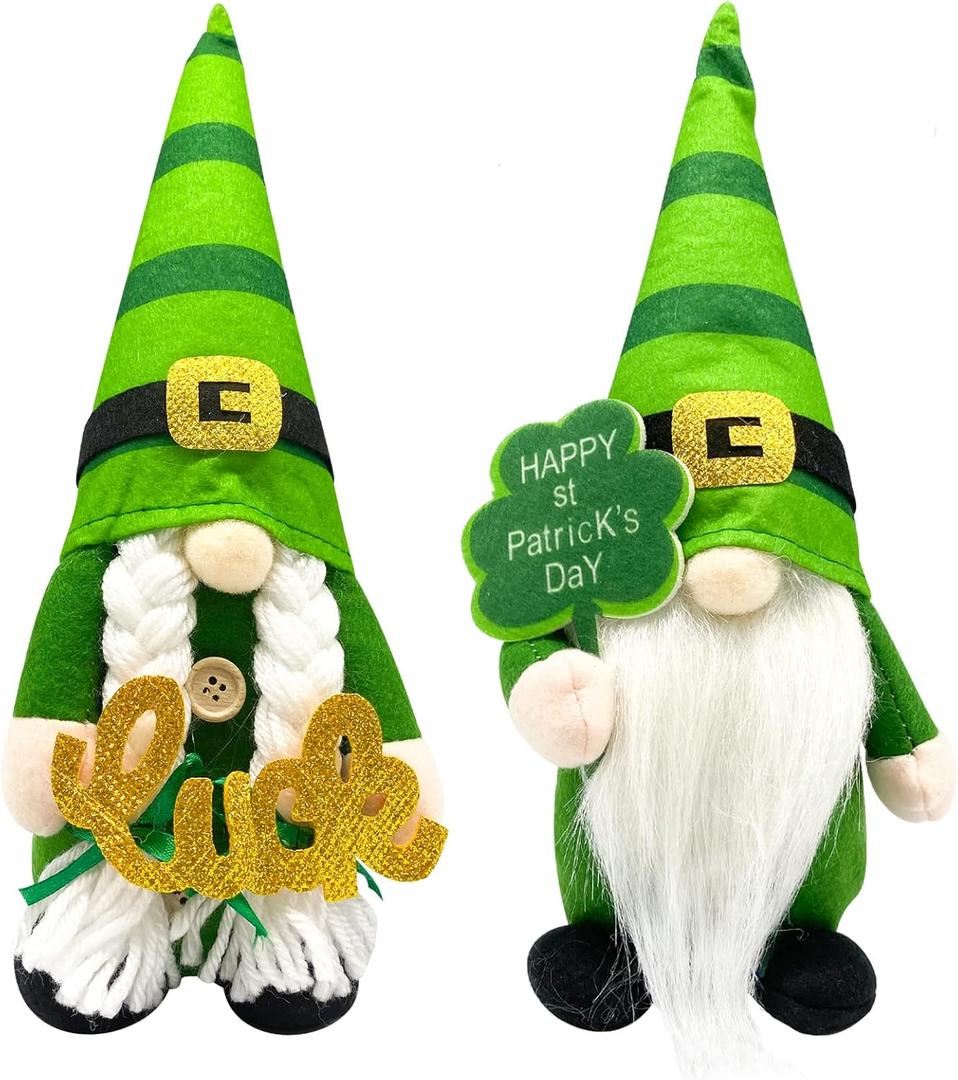 St Patricks Day Decorations - St Patricks Day Decor - Leprechaun Doll, St Patricks Day Gnomes Decorations for Home - St. Patricks Day Table Centerpiece - Irish Gifts