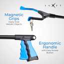 Grabber Reacher Tool, Luxet Long Steel Foldable Pick Up Stick, Strong Grip Magnetic Tip, Heavy Duty Trash Picker Claw Reacher Grabber Tool, Elderly Wheelchair Mobility Aid (2-Pack, Blue)