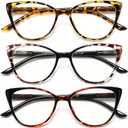 EYEURL 5 Pack Reading Glasses for Women-Cat Eye Blue Light Blocking Readers Fashion Computer Glasses with Spring Hinge Anti-Glare Readers for Women +1.5