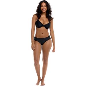 Body Glove Women's Smoothies Nuevo Contempo Solid Full Coverage Bikini Bottom Swimsuit (Black, M)