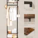 YMYNY Coat Rack Wall Mounted, 70.87H Clothes Garment Rack, Freestanding Tall Closet Organizer,Industrial Clothes Stand for Entryway Hallway Bedroom Rustic Brown UHGR003H