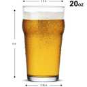 LUXU Pint Glasses,20oz British Beer Glass,Classics Craft Beer Glasses,Premium Beer Glass Tumbler Set of 4, Unique Design Beer Glasses Easy Stacking in The Cupboard