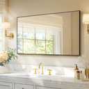TRAHOME Bathroom Vanity Mirror for Wall, 48" x 30" Metal Framed Rectangular Bathroom Wall Mirror for Over Sink, HD Shatterproof Glass, Hangs Horizontally or Vertically(Black)