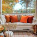 MIULEE Pack of 2 Outdoor Waterproof Pillow Covers Decorative Farmhouse Throw Pillow Covers Square Solid Color Couch Pillow Covers for Patio Tent Bed Sofa Living Room 18x18 Inch Bright Orange