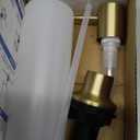 Gold Soap Dispenser for Kitchen Sink, WEWE Brushed Gold Soap Dispenser with Long Spout and Gold Soap Pump Built in Countertop Under Sink Stainless Steel