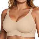 OEAK Womens Wireless Seamless Bras Full Coverage Supportive Lounge Bra Push Up Plus Size Everyday Bra Comfortable Tshirt Bras