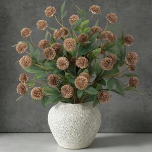10 Pcs 27" Artificial Fall Flowers Faux Pompon Mum Stems for Vase Coffee