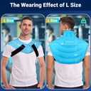 Comfytemp Large Ice Pack for Neck Shoulders Upper Back Pain Relief with Straps, Reusable Gel Ice Wrap Hot Cold Compress Therapy Recovery for Upper Back, Cervical Injuries, Rotator Cuff (Large, Blue)