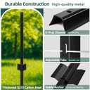 Metal Fence Post 5feet, Heavy Duty Garden Fence Post for Holding Wire Fence, Sign U Post Pack of 15 Sturdy Outdoor No Dig Fence Post for Garden Yard Black