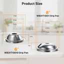 WB31T10010 WB31T10011 Drip Pans, 4 Pack (2x6" & 2x8"), Not Prone to Rust, Durable Easy to Clean, Fit for GE, Hotpoint, Kenmore Electric Stoves