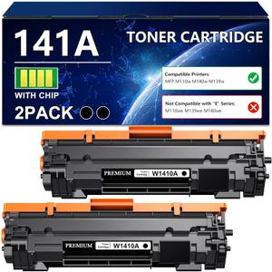 141A Toner Cartridge Black (with Chip) High Yield Compatible for HP 141A W1410A 141X W1410X for M110w MFP M139w M140w M139 M140 M110 M139we M140we M110we Printers (2 Pack)