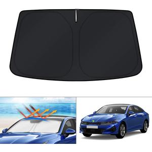 KUST Windshield Sun Shade for 2021-2026 KIA K5 / 2020-2026 Hyundai Sonata Accessories, Custom Fit Car Front Sunshade Window Sun Visor Protector Foldable Blocks UV Rays Keep Your Car Cooler