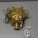 Christmas Tree Topper Lighted with 6 Projection Slides, PliMook Snowflake Christmas Tree Topper LED Rotating 3D Lighted Tree Toppers Glitter Tree Topper Projector for Christmas Tree(Gold)