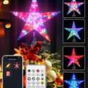 11.8" Christmas Tree Topper Star with APP & Remote Control, Color Changing Tree Topper Star Lighted with Music Sync, DIY Modes, Dimmable, Timer for Indoor Christmas Tree Decoration