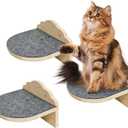 3 Pcs Cat Steps for Wall, 7.5"7.5" Wooden Cloud-Shaped Climbing Ladder Stairs & Wall Mounted Cat Shelves with Felt Pads, Suitable for Indoor Kittens and Adult Felines