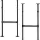 Industrial Pipe Counter Bar Height Table Leg,Metal Table Legs,Iron Base Legs Coffee Tables, Desks, Nightstand,2Pcs, 38" H  14" W(Black)